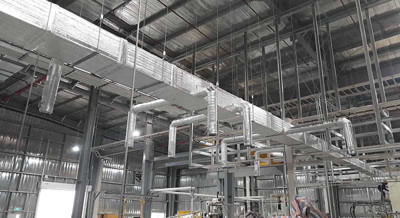 Thông gió nhà máy bằng hệ thống ống gión(Kênh dẫn gió)